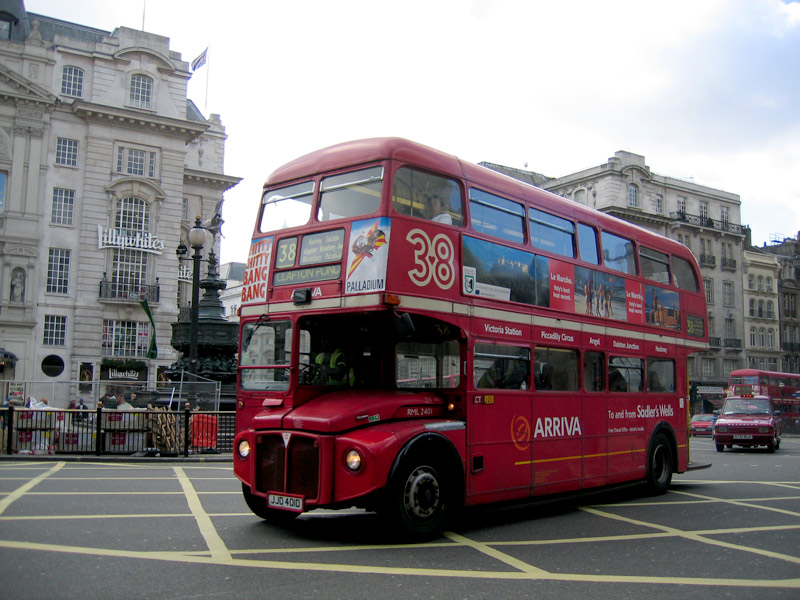 A London Routemaster double decker bus